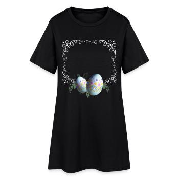 Festive Easter Egg Picture Frame - Women’s T-Shirt Dress - black - Front