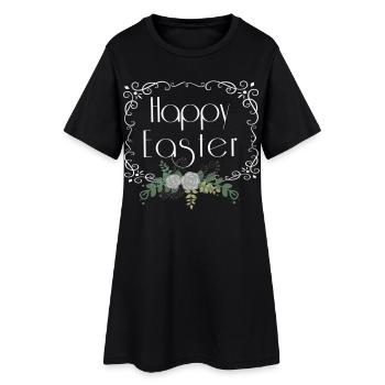 Happy Easter - Frauen T-Shirt-Kleid - Schwarz - Vorne