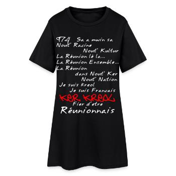 Kosement kreol - 974 La Réunion - Robe T-shirt Femme - noir - Devant