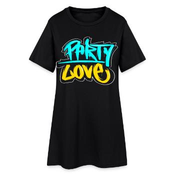 Party Love Graffiti Print - Robe T-shirt Femme - noir - Devant