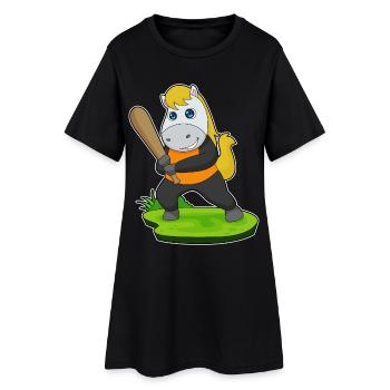 Batte de baseball à cheval - Robe T-shirt Femme - noir - Devant