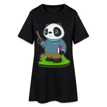 Panda Teacher Pointer School - Women’s T-Shirt Dress - black - Front
