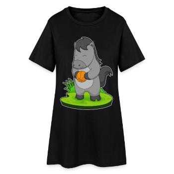 Joueur de basket-ball équestre Basket-ball - Robe T-shirt Femme - noir - Devant