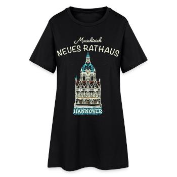 Hannover, kultiges Neues Rathaus, Niedersachsen - Frauen T-Shirt-Kleid - Schwarz - Vorne