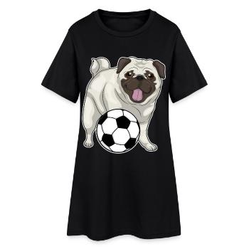 Pug Soccer Player Soccer - Robe T-shirt Femme - noir - Devant