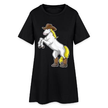 Bottes de cowboy cheval - Robe T-shirt Femme - noir - Devant