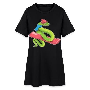Snake Snowboarder Snowboard - Robe T-shirt Femme - noir - Devant