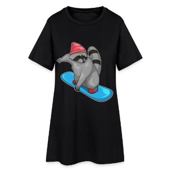 Snowboardeur Raton Snowboard - Robe T-shirt Femme - noir - Devant