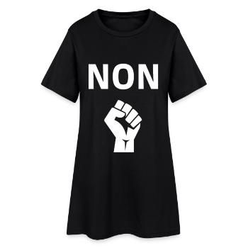 NON dessin pour manif, manifestation, réforme - Robe T-shirt Femme - noir - Devant