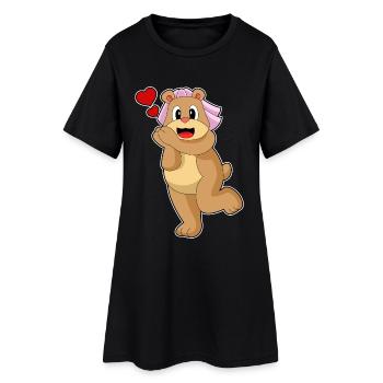 Mariage Bear Bride Veil - Robe T-shirt Femme - noir - Devant