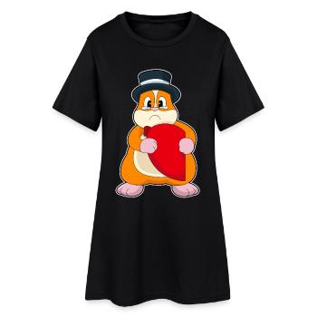 Hamster Bräutigam Herz Hochzeit - Frauen T-Shirt-Kleid - Schwarz - Vorne