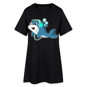 Musique casque Delfin - Robe T-shirt Femme - noir - Devant