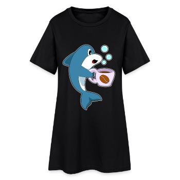 Tasse à café Delfin - Robe T-shirt Femme - noir - Devant
