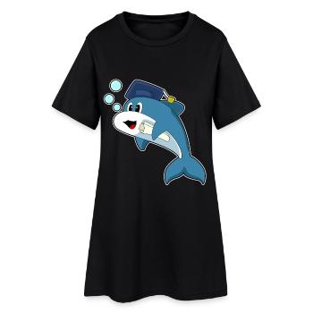 Université du diplôme étudiant de Delfin - Robe T-shirt Femme - noir - Devant