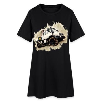 Unimog LKW - Frauen T-Shirt-Kleid - Schwarz - Vorne