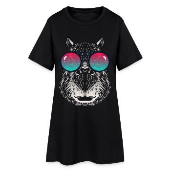 Capybara cool avec des lunettes de soleil - Robe T-shirt Femme - noir - Devant