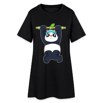 Panda Bodybuilder Pull-ups Bodybuilding - Women’s T-Shirt Dress - black - Front
