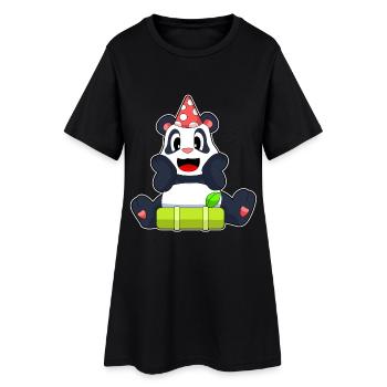 Panda Geburtstag Partyhut - Frauen T-Shirt-Kleid - Schwarz - Vorne