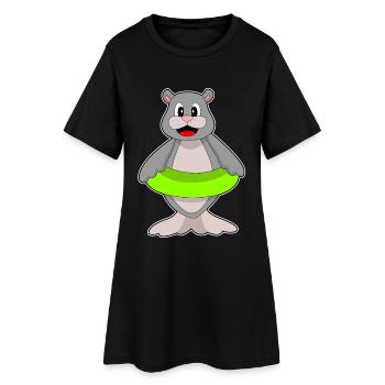 Été de nage dans le ring de nage des phoques - Robe T-shirt Femme - noir - Devant