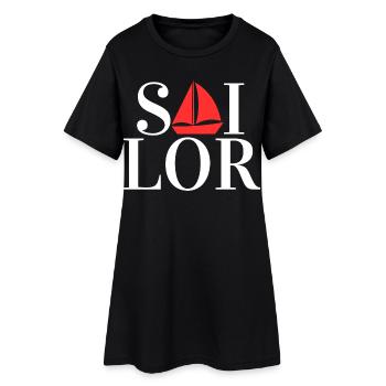 Capitaine Sailor Sailing - Robe T-shirt Femme - noir - Devant