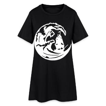 The Great White Wave - Women’s T-Shirt Dress - black - Front