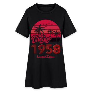 Jahrgang 1958 Limited Edition Rot - Frauen T-Shirt-Kleid - Schwarz - Vorne