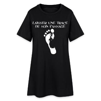 Laisser une trace de son passage (blanc) - Robe T-shirt Femme - noir - Devant