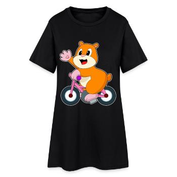 Vélo Hamster - Robe T-shirt Femme - noir - Devant