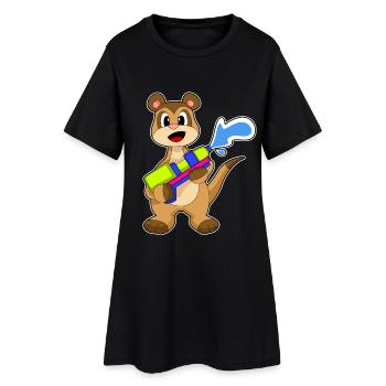 Pistolet à eau suricate - Robe T-shirt Femme - noir - Devant