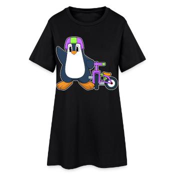 Vélo Pingouin - Robe T-shirt Femme - noir - Devant