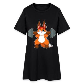 Bodybuilder Fox Bodybuilding Barre. - Robe T-shirt Femme - noir - Devant