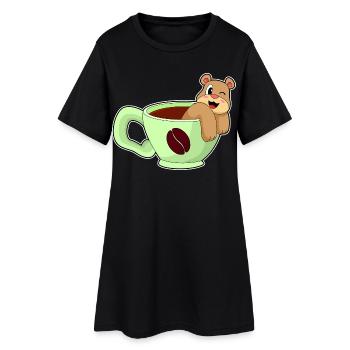 Bear cup of coffee - Women’s T-Shirt Dress - black - Front