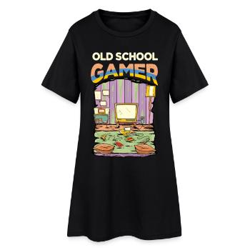 Old School Gamer, Funny Retro Video Games Console - Women’s T-Shirt Dress - black - Front