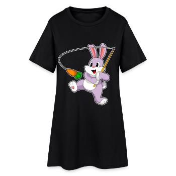Canne à pêche Bunny Angler Canne à pêche - Robe T-shirt Femme - noir - Devant