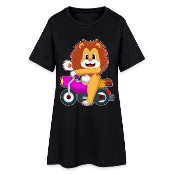 Moto Lion - Robe T-shirt Femme - noir - Devant