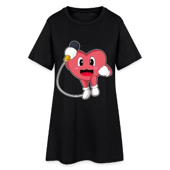 Chant au micro Heart Singer - Robe T-shirt Femme - noir - Devant