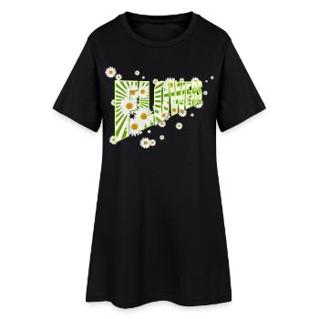 Flowers, daisies, daisies, nature, garden - Women’s T-Shirt Dress - black - Front