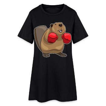 Beaver Boxer Gants de boxe Boxe Boxe - Robe T-shirt Femme - noir - Devant