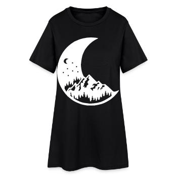 La lune et la montagne blanche - Robe T-shirt Femme - noir - Devant