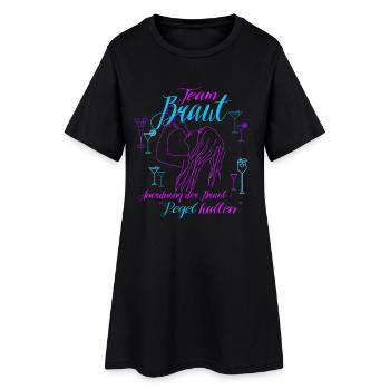 Team Braut JGA Line Art lustiger Spruch - Frauen T-Shirt-Kleid - Schwarz - Vorne