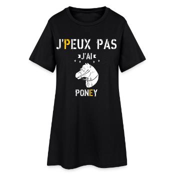 J Peux Pas J Ai Poney - Robe T-shirt Femme - noir - Devant