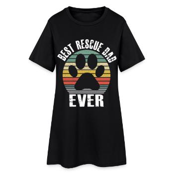 Meilleur père de sauvetage jamais Vintage Retro Dog Cat Lover - Robe T-shirt Femme - noir - Devant