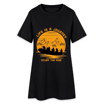 La vie est un voyage - Profitez de la balade - T-shirt de voyage - Robe T-shirt Femme - noir - Devant