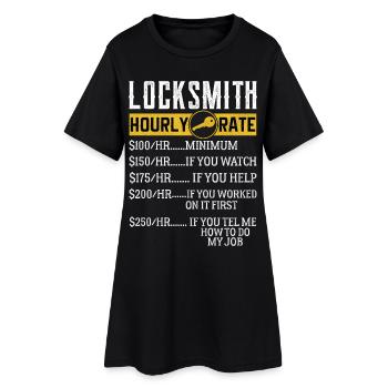 Serrurier Tarifs horaires Serrurier - Robe T-shirt Femme - noir - Devant