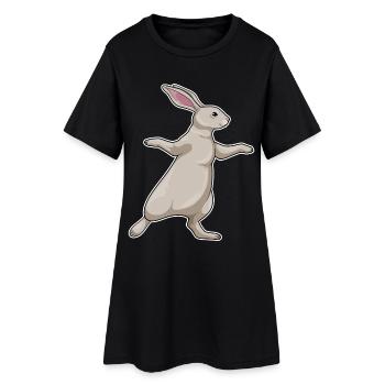 Gymnastique de fitness Yoga avec des lapins - Robe T-shirt Femme - noir - Devant