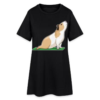 Gymnastique de fitness yoga cochon d’Inde - Robe T-shirt Femme - noir - Devant