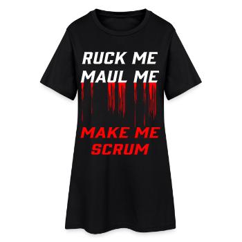 Rugby passion: jerk, mouth, scrum - Women’s T-Shirt Dress - black - Front