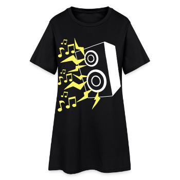 Haut parleur et musique - Robe T-shirt Femme - noir - Devant