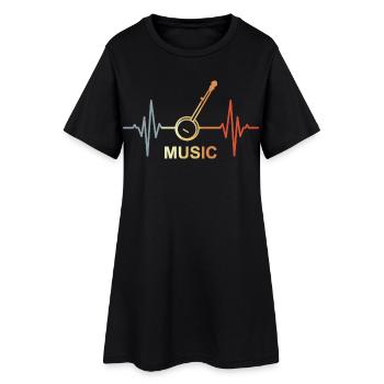 Musique Palpitations cardiaques - Robe T-shirt Femme - noir - Devant