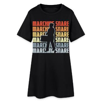 Tambour de marche vintage - Robe T-shirt Femme - noir - Devant
